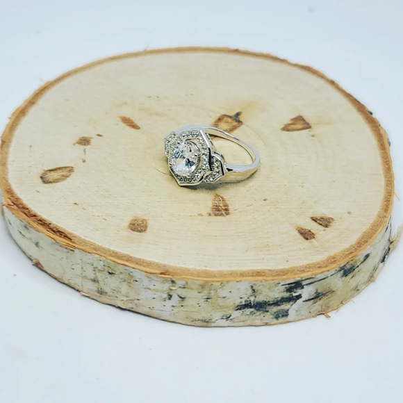 Zirconia Stainless steel ring size 8 - Picture 3 of 4